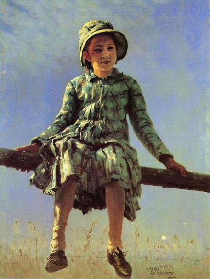 Ilya Yefimovich Repin Dragonfly. Portrait of Vera Repina oil painting picture